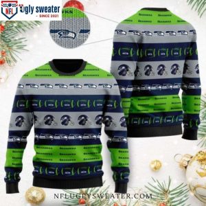 Logo And Helmet Symbols Seattle Seahawks Ugly Christmas Sweater