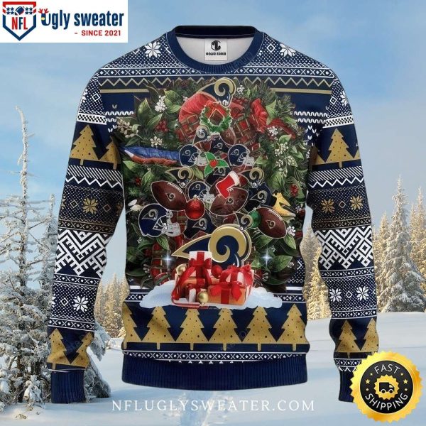 Los Angeles Rams Football Gift Wreath Ugly Christmas Sweater