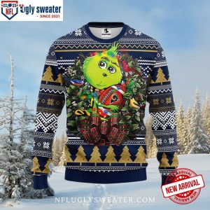 Los Angeles Rams Grinch Holding Football Ugly Xmas Sweater