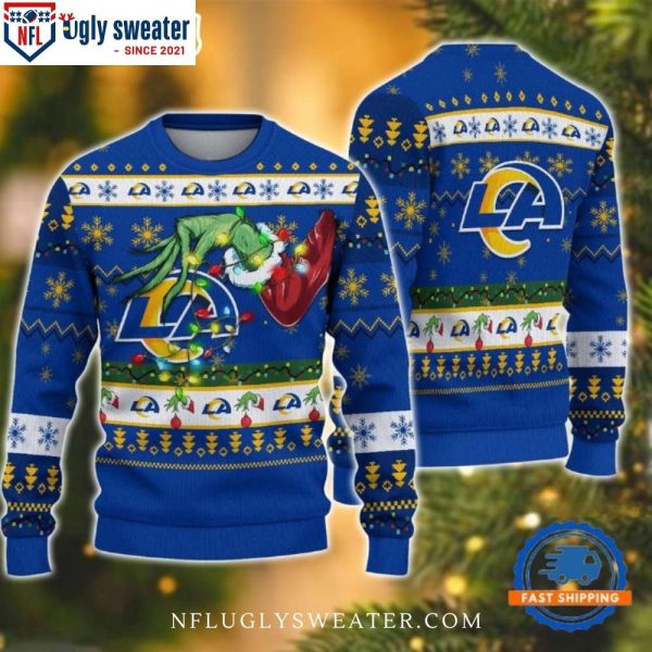 Los Angeles Rams Grinch Stealing Christmas Ugly Sweater