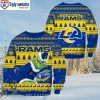 Los Angeles Rams Pub Dog Reindeer Wreath Ugly Xmas Sweater