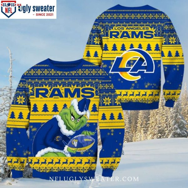 Los Angeles Rams Grinch Themed Ugly Xmas Sweater