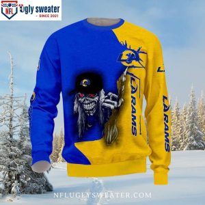 Los Angeles Rams Halloween Theme Skull Ugly Sweater