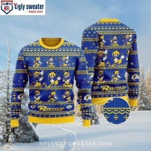 Los Angeles Rams Mickey Mouse Action Ugly Xmas Sweater