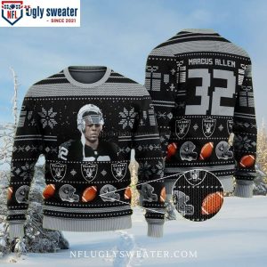 Marcus Lemarr Allen 32 NFL Oakland Raiders Ugly Christmas Sweater – Gift for Him