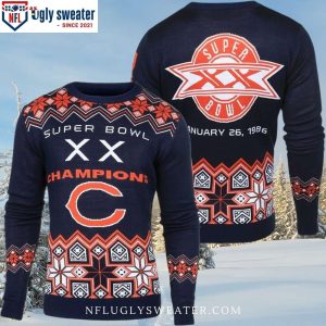 Men’s Chicago Bears Ugly Sweater – NFL Super Bowl Commemorative