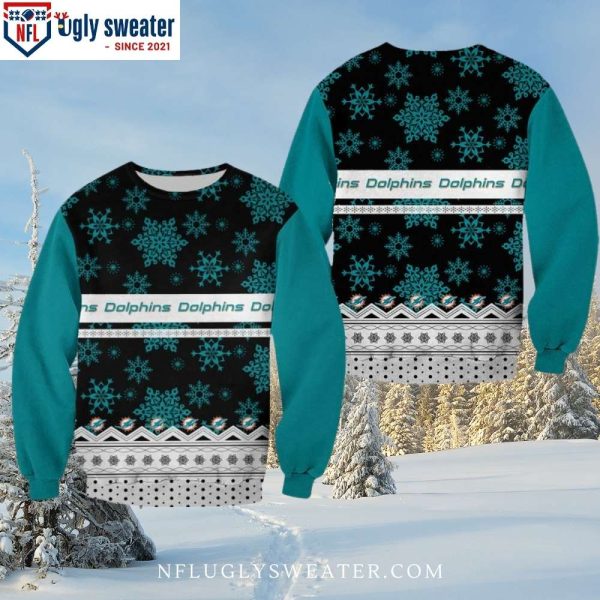 Miami Dolphins Christmas Pattern Ugly Sweater – Unique Gift For Fans