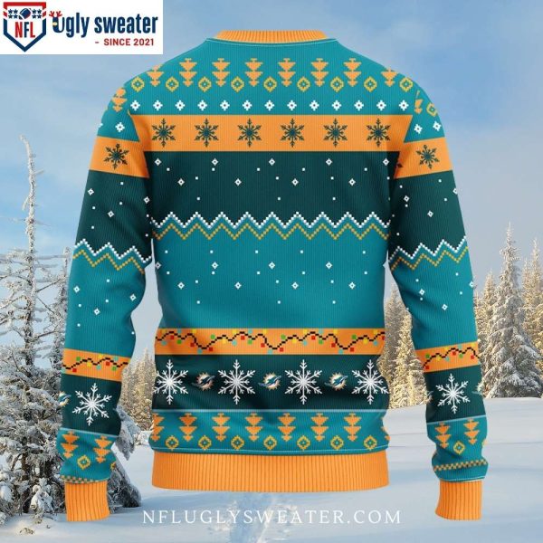 Miami Dolphins Christmas Sweater – Dabbing Santa Claus Logo Print