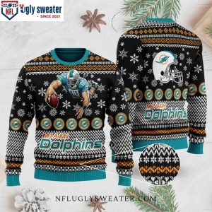 Miami Dolphins Fight Hard Graphic Sweater – Perfect Gift For Him