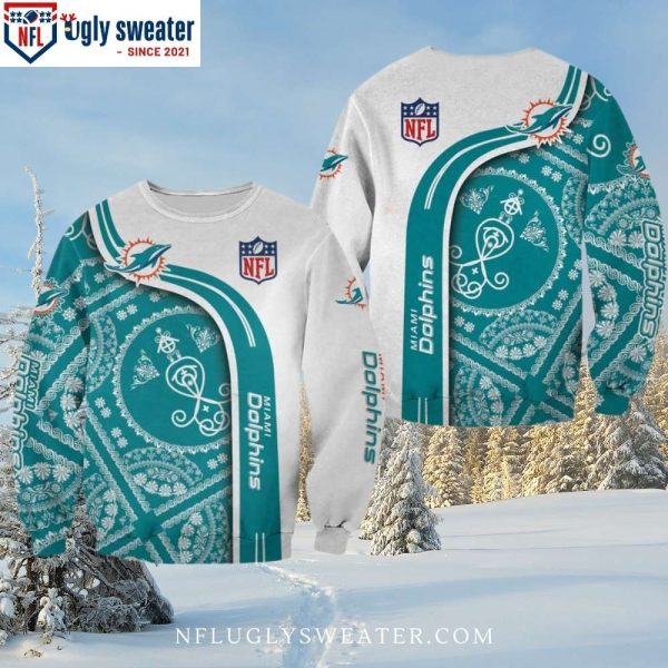 Miami Dolphins Logo Bandana Graphic Men’s Christmas Sweater