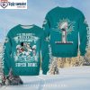 Miami Dolphins Ugly Christmas Sweater – Checkered Flannel Logo Design