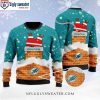 Miami Dolphins Skull All Over Print Ugly Christmas Sweater