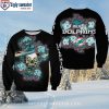 Miami Dolphins Santa In The Chimney Ugly Christmas Sweater For Him