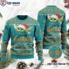 Miami Dolphins Sugar Skull Floral Ugly Christmas Sweater