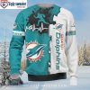 Miami Dolphins Snake Skull And Floral Ugly Christmas Sweater