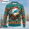 Miami Dolphins Ugly Christmas Sweater – Festive Mickey Mouse Edition