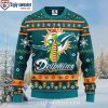 Miami Dolphins Ugly Christmas Sweater With Bandana Design