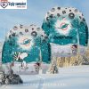 Miami Dolphins Snowy Logo Festive Sweater – Ideal For Fans