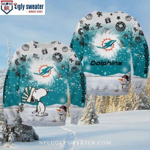 Miami Dolphins Xmas Snoopy Limited Edition Ugly Christmas Sweater