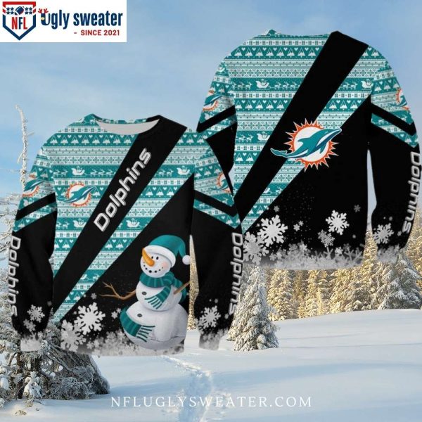 Miami Dolphins Xmas Snowman Limited Edition Ugly Christmas Sweater