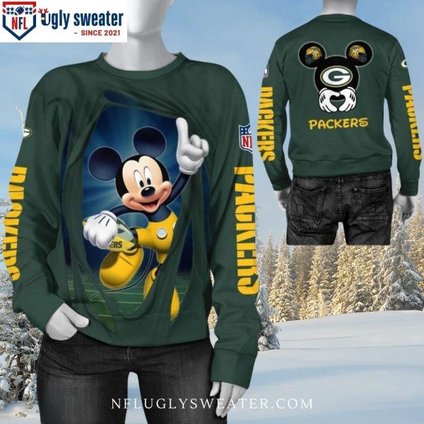 Mickey Love And Packers Pride – Ugly Christmas Sweater For Him