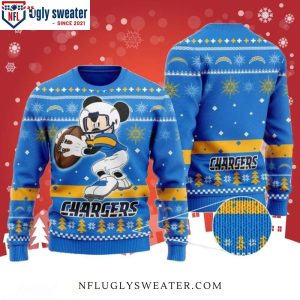 Mickey Mouse Football Los Angeles Chargers Ugly Xmas Sweater