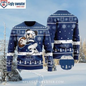 Mickey Mouse Football Player Indianapolis Colts Ugly Christmas Sweater