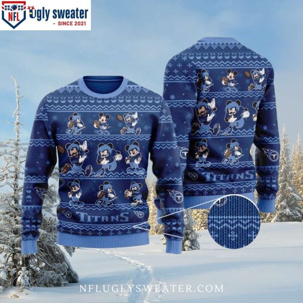 Mickey Mouse Pattern Tennessee Titans Ugly Xmas Sweater