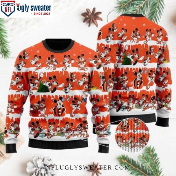 Mickey NFL American Football Cheer – Bengals Ugly Christmas Sweater