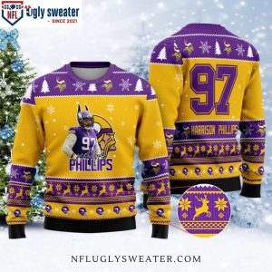 Minnesota Vikings Harrison Phillips Player Ugly Sweater – Custom Name