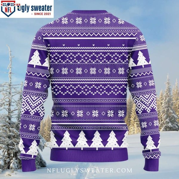 Minnesota Vikings Logo Print Christmas Tree Graphic Ugly Christmas Sweater