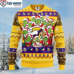 Minnesota Vikings Ugly Christmas Sweater 12 Grinch Xmas Day Edition 1