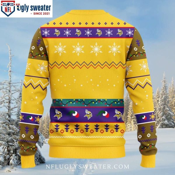 Minnesota Vikings Ugly Christmas Sweater – 12 Grinch Xmas Day Edition