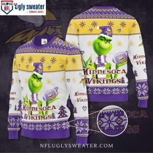 Minnesota Vikings Ugly Christmas Sweater – Grinch Graphics Edition