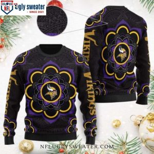 Minnesota Vikings Ugly Christmas Sweater – Mandala Logo Pattern For Him