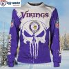 Minnesota Vikings Ugly Christmas Sweater – Grinch’s Football Hug Delight