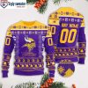 Minnesota Vikings Ugly Christmas Sweater – Purple White Logo Print For Him