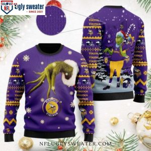 Minnesota Vikings Ugly Sweater – NFL Team Grinch Graphics Edition