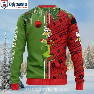 Mn Vikings Ugly Christmas Sweater Grinch And Scooby Doo Delight 1