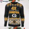 Green Black Ugly Christmas Sweater Design For Green Bay Packers Fans