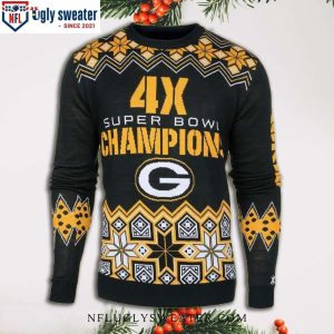 NFL 4X Super Bow Green Bay Packers Ugly Christmas Sweater