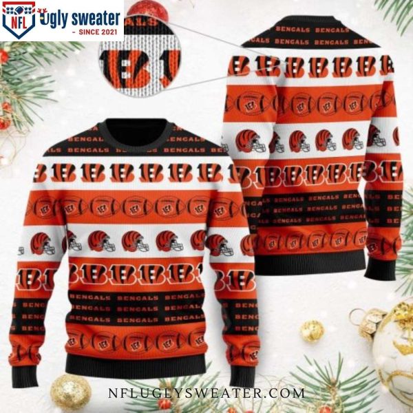 NFL American Football Team Logo Helmet Symbols – Bengals Ugly Christmas Sweater