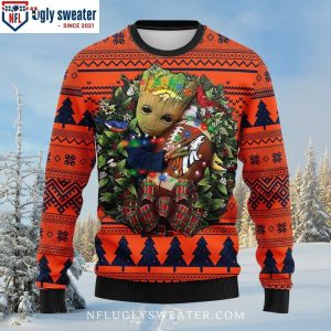 NFL Baby Groot Hug Football Graphics Broncos Ugly Sweater 1