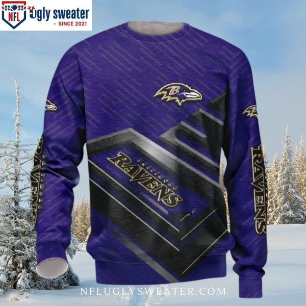 NFL Baltimore Ravens Couture Graphic Logo Ugly Sweater