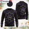 NFL Football Team Baltimore Ravens Logo Radiance Ugly Christmas Sweater