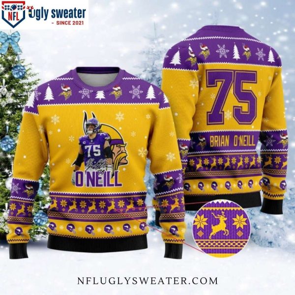 NFL Brian O’Neill Football Player – Minnesota Vikings Ugly Christmas Sweater