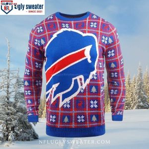 NFL Buffalo Bills Big Logo Print Ugly Bills Sweater 1