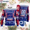 NFL Buffalo Bills Playing Field Custom Name Ugly Bills Sweater