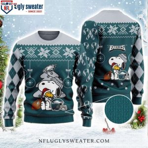 NFL Charlie Brown Snoopy Eagles Ugly Xmas Sweater