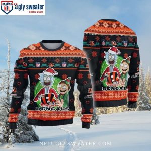 NFL Cincinnati Bengals Rick And Morty Ugly Christmas Sweater